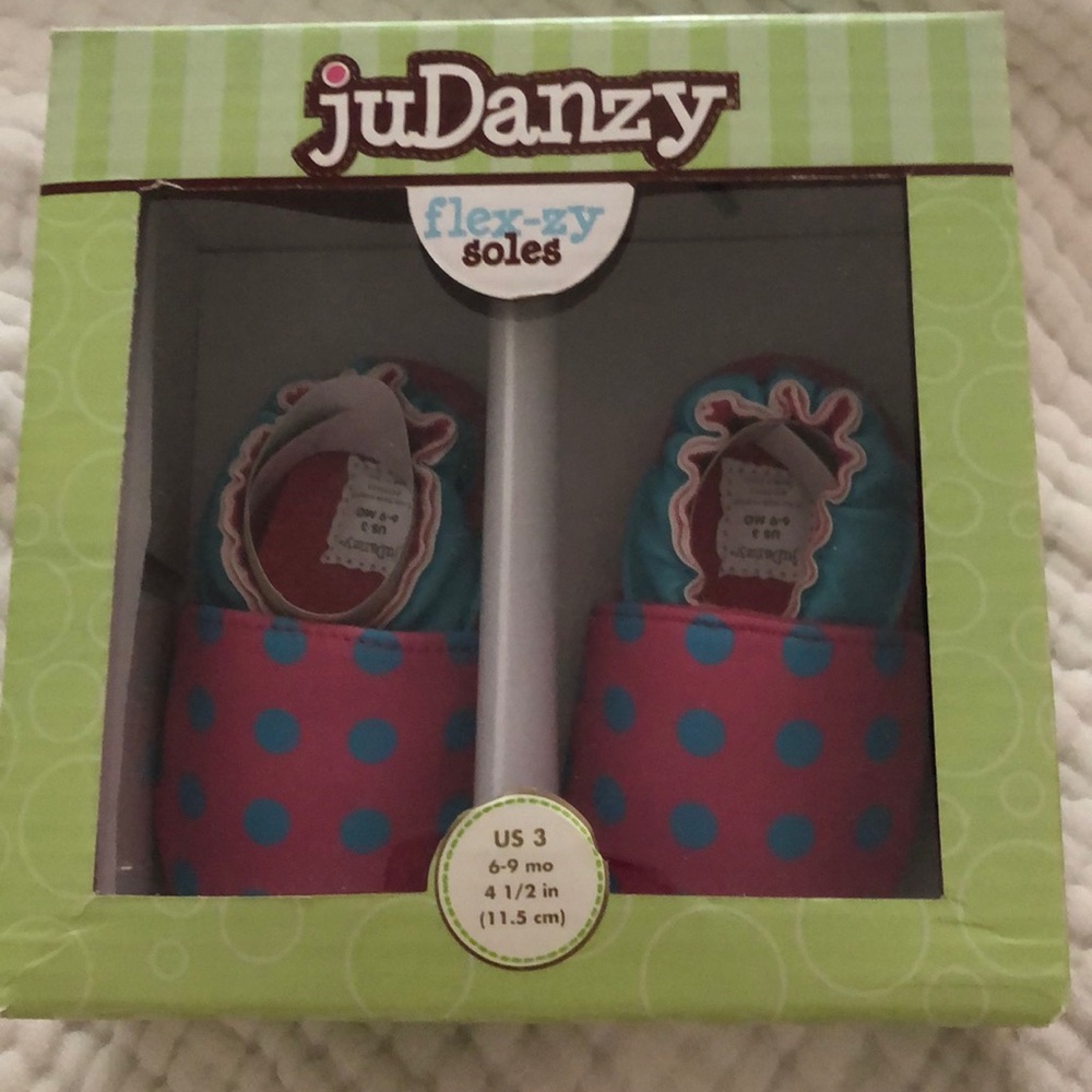 Little girls pink and blue soft sole shoes